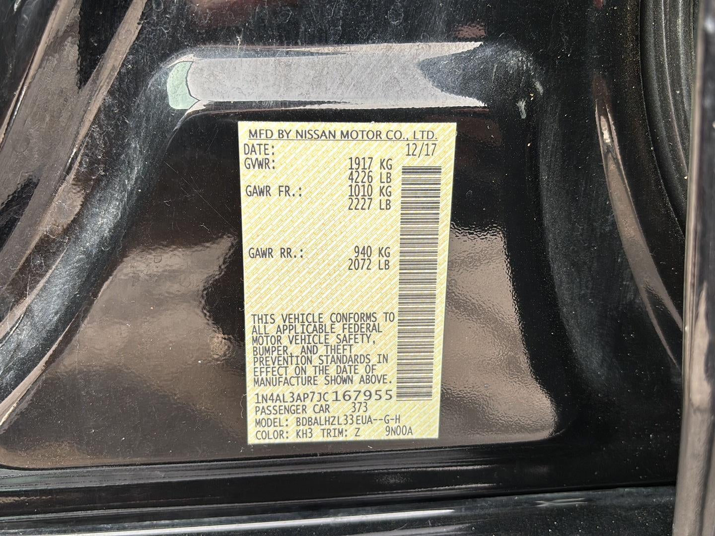 2018 Nissan ALTIMA Base