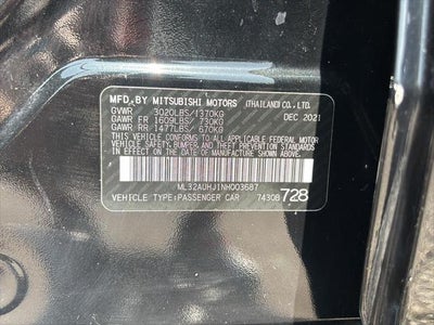 2022 Mitsubishi Mirage ES