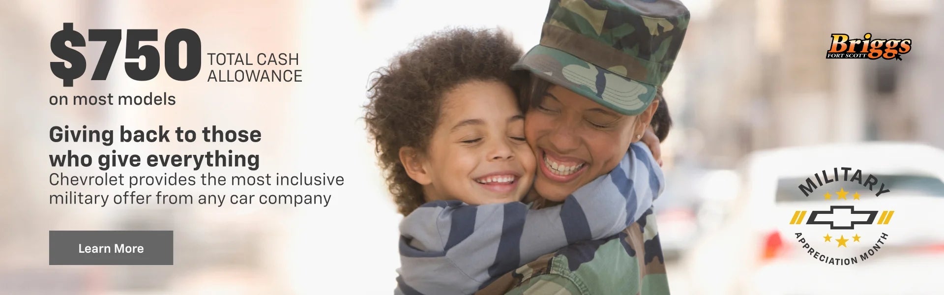 Giving back to those who give everything. $1,250 TOTAL CASH 